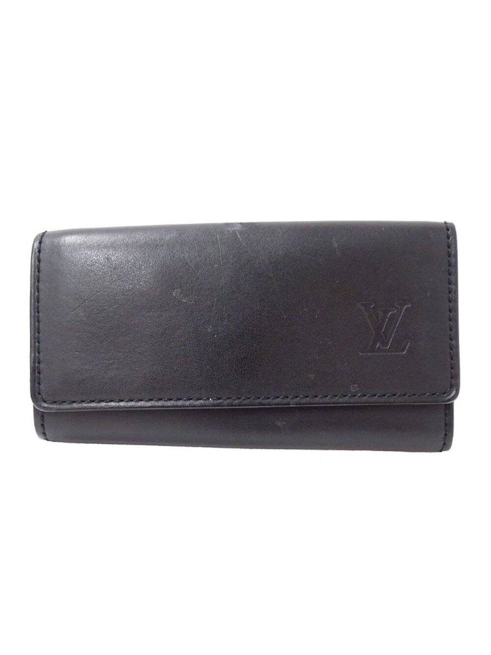 Louis Vuitton Key Case Nomad Leather Multicles 4 Noir Black Simple Key Holder